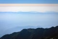 Astonishing valley view from Mussoorie mall road Royalty Free Stock Photo