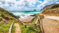 Astonishing view of beach Portu Cauli in Masua with Pan di Zucchero at background