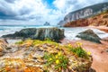 Astonishing view of beach Portu Cauli in Masua with Pan di Zucchero at background