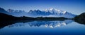 Astonishing view of the Mont Blanc mountain range during the summer. With it`s beautiful glaciers, high peaks and easy treks.