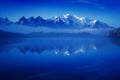 Astonishing view of the Mont Blanc mountain range during the summer. With it`s beautiful glaciers, high peaks and easy treks.