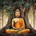 Astonishing Wallpaper: Buddha Beneath Banyan
