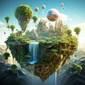Astonishing wallpaper Ethereal Ecosystems: Floating islands with unique ecosystems