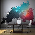 Astonishing Wallpaper with Jigsaw Puzzle Pieces and Colorful Graphs