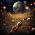 Astonishing Wallpaper Stellar Orchestra: Planets and Stars as Musical Notes