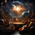 Astonishing Wallpaper Stellar Orchestra: Planets and Stars as Musical Notes