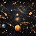 Astonishing Wallpaper Stellar Orchestra: Planets and Stars as Musical Notes