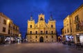 Astorga, Spain. Building of Town Hall at dusk