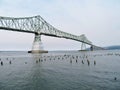 Astoria-Megler Bridge, a steel cantilever through truss bridge between Astoria, Oregon and Washington Royalty Free Stock Photo