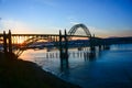 Astoria Megler Bridge at Sunset from the Oregon Side Royalty Free Stock Photo