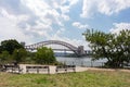 Astoria Queens Riverfront Park along the East River in New York City during Summer with the Hell Gate Bridge