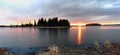 Elk Island National Park Landscape Panorama of Dramatic Sunset at Astotin Lake, Alberta Royalty Free Stock Photo