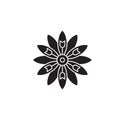 Astra flower black vector concept icon. Astra flower flat illustration, sign