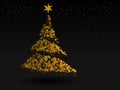 Astract Christmas tree from orange stars.