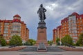 Peter the Great monument in Astrakhan city