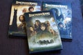 Astrakhan, Russia - 04.27.2021: A collection of three discs with the Lord of the Rings movie in Russian