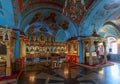 Great decoration and interior inside of the Assumption Cathedral on the territory of the Astra