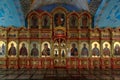 Great decoration and interior inside of the Assumption Cathedral on the territory of the Astra