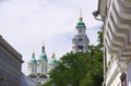 Astrakhan, Russia. 07.27. 2021. View of the city street leading to the Kremlin