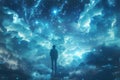 Astral cloud platforms where avatars interact with data constructs in a virtual reality cosmos