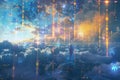 Astral cloud platforms where avatars interact with data constructs in a virtual reality cosmos