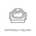 astranaut helmet linear icon. Modern outline astranaut helmet lo Royalty Free Stock Photo