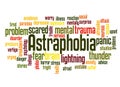 Astraphobia fear of thunder and lightning word cloud concept 2