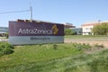 The AstraZeneca logo at the British-Swedish pharmaceutical company AstraZeneca\'s North America Commercial headquarters