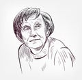 Astrid Lindgren vector sketch illustration isolated