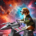 Astro Dog in Toy Spaceship Generative for AI