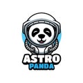 Astro Panda Mascot Cartoon Logo Template Royalty Free Stock Photo