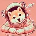 Astrodog in Space Suit Generative for AI Royalty Free Stock Photo