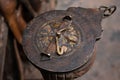 Astrolabe - an ancient compass tool made by desert Berber people in Maghreb Royalty Free Stock Photo