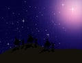 Astrologer follow the Bright star in night sky Royalty Free Stock Photo