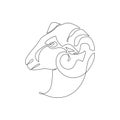 Astrological Aries zodiac sign one line drawing Royalty Free Stock Photo