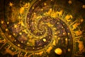 Astrological background with zodiac signs and symbol