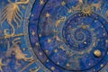 Astrological background with zodiac signs and symbol