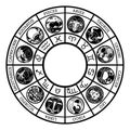 Astrological horoscope zodiac star signs symbols Royalty Free Stock Photo