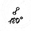 Vector handdrawn brush ink illustration of Opposition astrological sign wih natal chart.