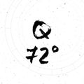 Vector handdrawn brush ink illustration of Quintile astrological sign with natal chart.