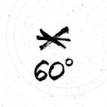Vector handdrawn brush ink illustration of Sextile astrological sign with natal chart.