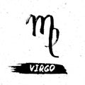 Astrological ink brush illustration. Virgo horoscope sign, symbol, zodiac sign.