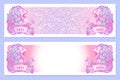 Astrological Leo horizontal banners. Royalty Free Stock Photo