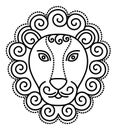 Astrological Leo Sign, Symbol of Lion with Mane