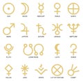 Astrological planet symbols Royalty Free Stock Photo