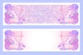 Astrological sagittarius horizontal banners. Royalty Free Stock Photo