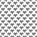 Astrological sign Aries black and white seamless pattern vector Royalty Free Stock Photo