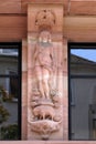 The astrological sign of Aries, relief on house facade in Aschaffenburg, Germany