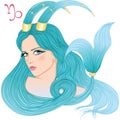 Astrological sign of Capricorn as a beautiful girl Royalty Free Stock Photo