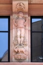 The astrological sign of Capricorn, relief on house facade in Aschaffenburg, Germany